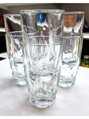 Clear Glass Tumbler Drinking Glasses Set 6